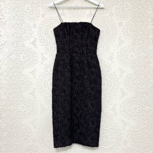 Bottega Veneta Fitted Mid Length Dress Linen Wool Alpaca Mohair Blend